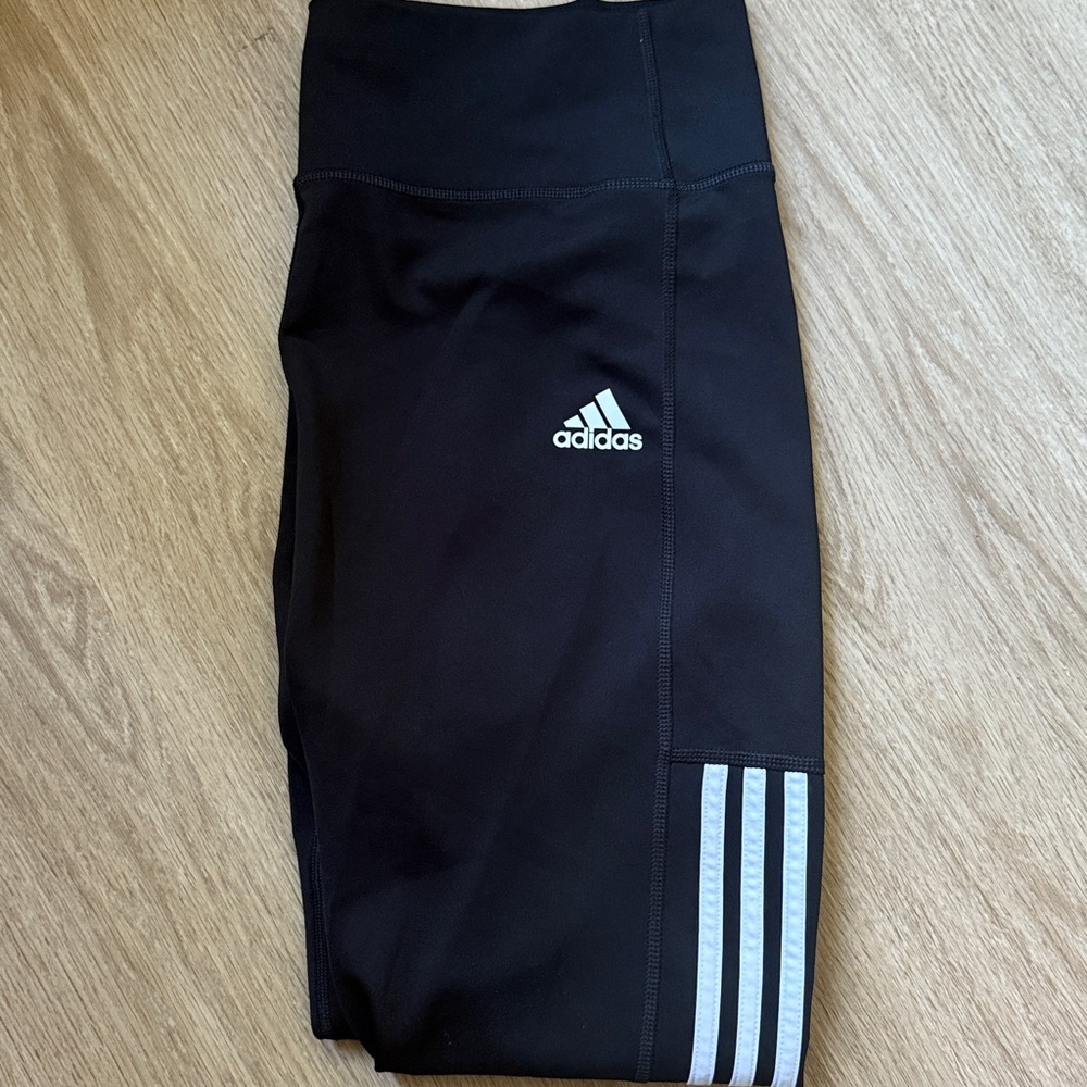 Adidas Black Tights with White Accents - Picture 2 of 4